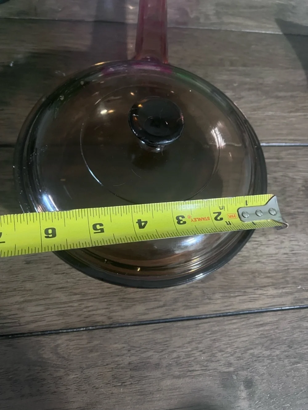 Vintage corning Vision Amber Glass Sauté Pan with Lid - Heat-Resistant Cookware